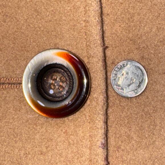 Harve Benard Camel Wool Vintage Coat Size 14 - Picture 7 of 8